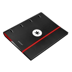 CARPETA CON RECAMBIO LIDERPAPEL ANTARTIK A4 CUADRO 5 MM FORRADA 4 ANILLAS 40MM REDONDAS COLOR NEGRA