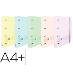 CARPETA CON RECAMBIO OXFORD EUROPEANBINDER LIVE&GO POLYFOAM 4 ANILLAS 35 MM CUADRO 5 MM DIN A4+ COLORES SURTIDOS