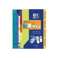 CARPETA CON RECAMBIO OXFORD EBINDER L&G VIVOS DIN A4+ 4 ANILLAS 35 MM RECAMBIO 80 H CUADRO 5 MM + JUEGO 5