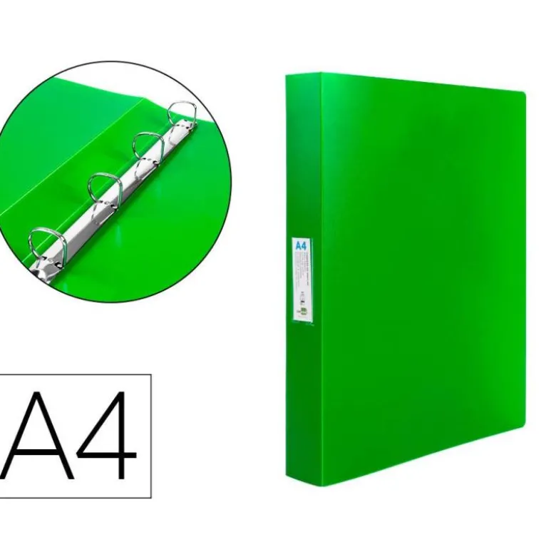 Carpeta de 4 anillas Beautone polipropileno lomo 40 mm Din A4 verde