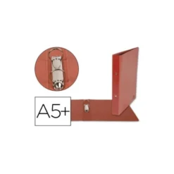 Carpeta de 2 anillas 25mm redondas liderpapel cuarto carton cuero
