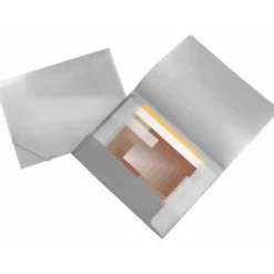 Carpeta de gomas lomo flexible con solapas marca Liderpapel Din A3 transparente