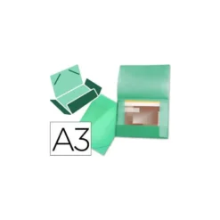 Carpeta de gomas lomo flexible con solapas Liderpapel Din A3 color verde