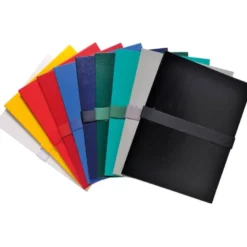 Carpeta de Proyectos Exacompta DIN A4 con Fuelle de Cartón Forrado con Velcro Colores Surtidos 80g/m2 Pack de 10 unidades