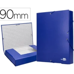 Carpeta de proyectos Liderpapel de carton con gomas Paper Coat lomo 90 mm azul