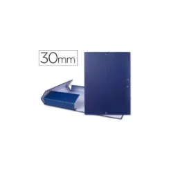 Carpeta de proyectos Liderpapel de carton con gomas Paper Coat lomo 30 mm azul