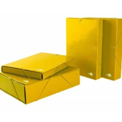 Carpeta de proyectos Liderpapel de carton con gomas amarillo 9 cm