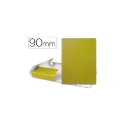 Carpeta de proyectos Liderpapel de carton con gomas amarillo 9 cm