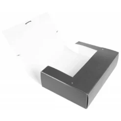 Carpeta de proyectos Liderpapel de carton con gomas gris 9 cm