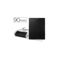 Carpeta de proyectos Liderpapel de carton con gomas negro 9 cm