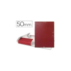 Carpeta de proyectos Liderpapel de carton con gomas. Folio. Rojo. 5 cm