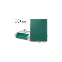 Carpeta de proyectos Liderpapel de carton con gomas. Folio. Verde. 5 cm