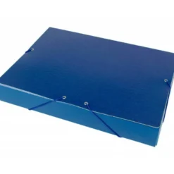 Carpeta de proyectos Liderpapel de carton con gomas. Folio. azul. 5 cm