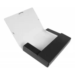 Carpeta de proyectos Liderpapel de carton con gomas. Folio. Negro. 5 cm