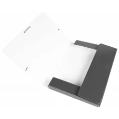 Carpeta de proyectos Liderpapel de carton con gomas. Folio. Gri. 3 cm