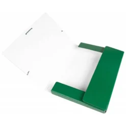 Carpeta de proyectos Liderpapel de carton con gomas. Folio. Verde. 3 cm