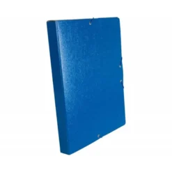 Carpeta de proyectos Liderpapel de carton con gomas. 3 cm. Azul Folio