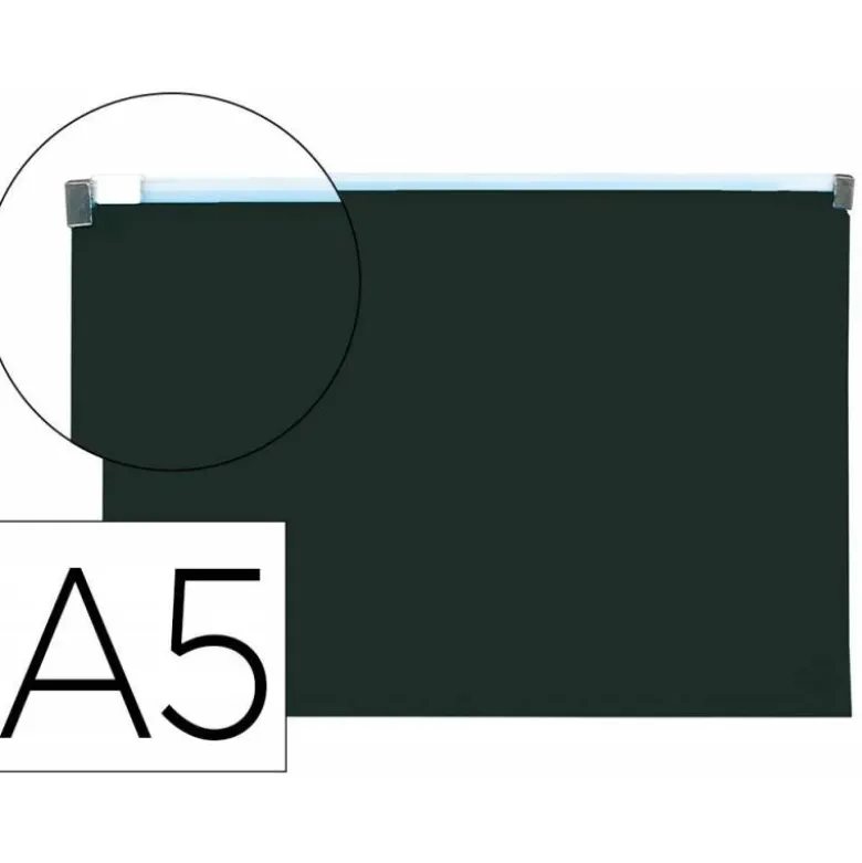 Carpeta dossier con cremallera Liderpapel DIN A5 polipropileno 180 micras color negro