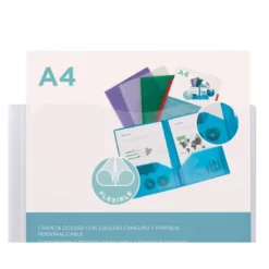 Carpeta dossier con doble bolsa Liderpapel Din A4 color incoloro
