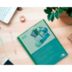 Carpeta dossier con doble bolsa Liderpapel Din A4 color verde