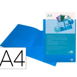 Carpeta dossier con doble bolsa Liderpapel Din A4 color azul