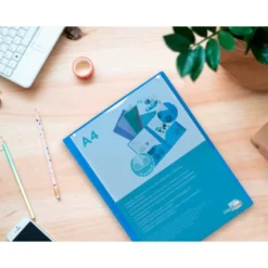 Carpeta dossier con doble bolsa Liderpapel Din A4 color azul