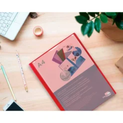 Carpeta dossier con doble bolsa Liderpapel Din A4 color rojo
