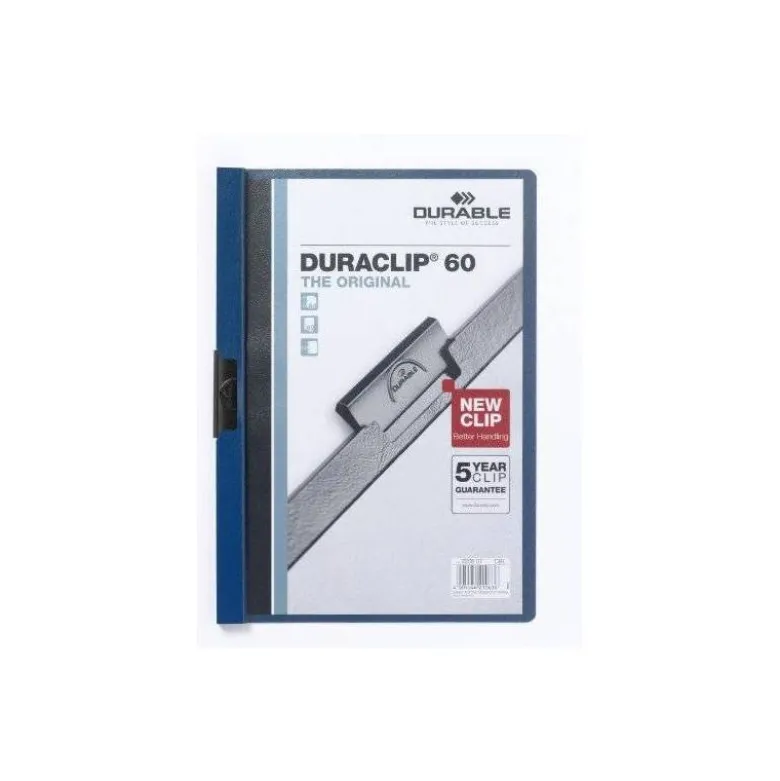 Carpeta dossier con pinza central duraclip Durable 60 hojas Din A4 color azul oscuro