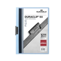 Carpeta dossier con pinza central duraclip Durable 60 hojas Din A4 color azul