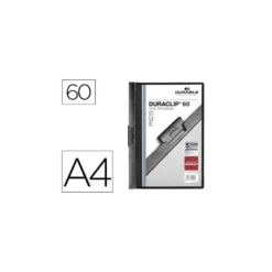 Carpeta dossier con pinza central duraclip Durable 60 hojas Din A4 color negro