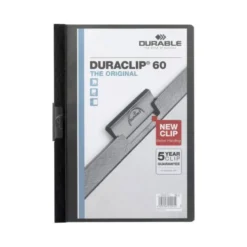 Carpeta dossier con pinza central duraclip Durable 60 hojas Din A4 color negro
