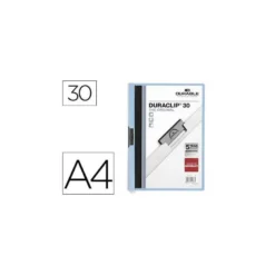 Carpeta dossier con pinza central duraclip Durable 30 hojas Din A4 color azul