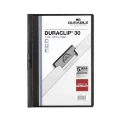 Carpeta dossier con pinza central duraclip Durable 30 hojas Din A4 color negro