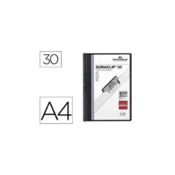 Carpeta dossier con pinza central duraclip Durable 30 hojas Din A4 color negro
