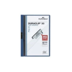 Carpeta dossier con pinza central duraclip Durable 30 hojas Din A4 color azul oscuro