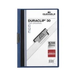 Carpeta dossier con pinza central duraclip Durable 30 hojas Din A4 color azul oscuro