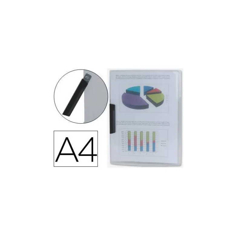 Carpeta dossier con pinza giratoria lateral Liderpapel Din A4 color transparente
