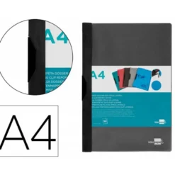 Carpeta dossier con pinza lateral Liderpapel 30 hojas Din A4 color negro