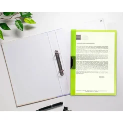 Carpeta dossier con pinza lateral Liderpapel 30 hojas Din A4 color verde frosty