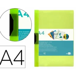 Carpeta dossier con pinza lateral Liderpapel 30 hojas Din A4 color verde frosty