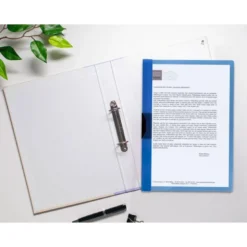 Carpeta dossier con pinza lateral Liderpapel 30 hojas Din A4 color azul frosty