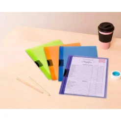 Carpeta dossier con pinza lateral Liderpapel 30 hojas Din A4 color azul frosty