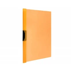 Carpeta dossier con pinza lateral Liderpapel 30 hojas Din A4 color naranja frosty