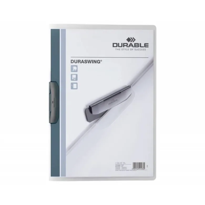 Carpeta dossier con pinza lateral giratoria Durable 30 hojas Din A4 color grafito