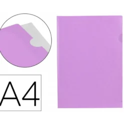 Carpeta dossier uñero Liderpapel DIN A4 polipropileno 180 micras 20 hojas color violeta
