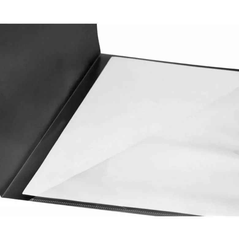 Carpeta dossier uñero Liderpapel DIN A4 polipropileno 180 micras 20 hojas color negro
