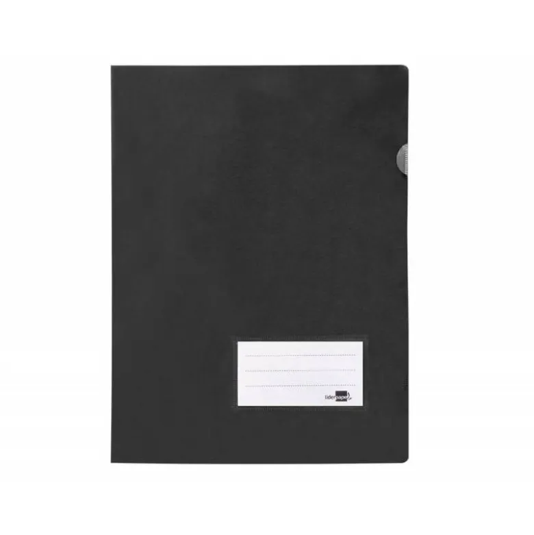 Carpeta dossier uñero Liderpapel DIN A4 polipropileno 180 micras 20 hojas color negro