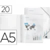 Carpeta escaparate con espiral Liderpapel DIN A5 20 fundas poliporpileno color transparente