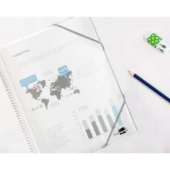 Carpeta escaparate con espiral Liderpapel DIN A5 20 fundas poliporpileno color transparente