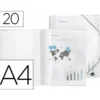 Carpeta escaparate con espiral Liderpapel DIN A4 20 fundas poliporpileno color transparente
